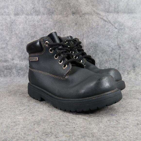 Smart Fit Shoes Kids 13 Boots Lace Up Waterproof Combat Work Casual Black Winter - Picture 1 of 16